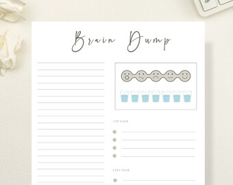 Brain Dump Printable: Thought List Prioritization Template (Digital Download)