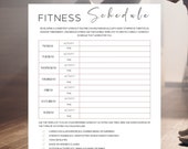 Fitness & training workout schedule planner, ADHD fitness digital printable