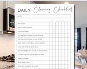 Daily Cleaning Checklist & Schedule: Fillable, Printable (Digital Download)
