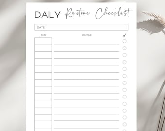 Lista di controllo della routine quotidiana: pianificatore di programma compilabile (download digitale)