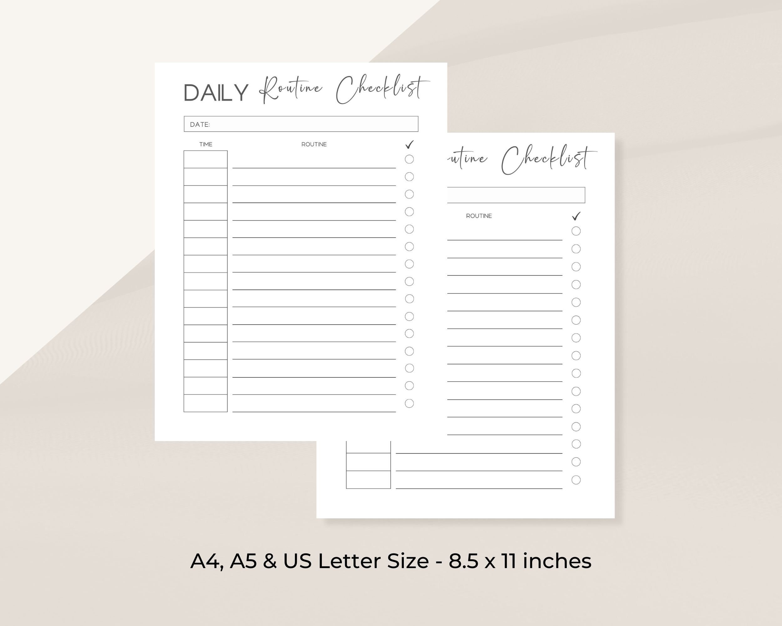 Adhd Routine Checklist Daily Routine Checklist Planner Printable Digital Adhd Routine Daily ...