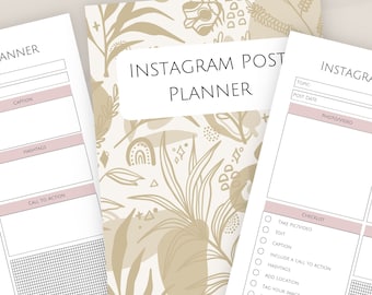 Instagram Post Planner: Social Media Content Calendar (Digital & Printable)