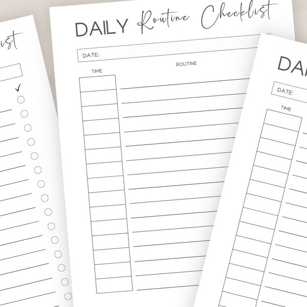 Dagelijkse routine checklist planner afdrukbare digitale adhd routine dagelijkse checklist dagelijkse takenlijst dagelijkse planning productiviteit