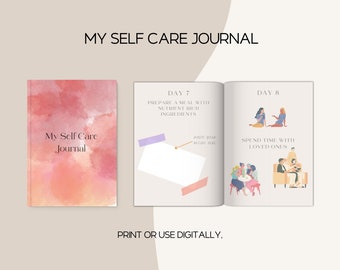 Holistic Self-Care Journal and Workbook to Reflect journal explore and practise mindfulness for mental health, daily self care practise