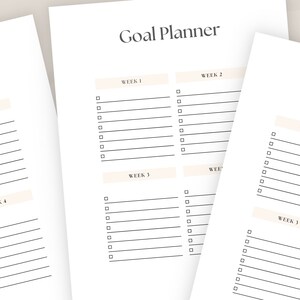 4-Week Goal Planner Printable: Weekly & Monthly Planning (Digital Download)