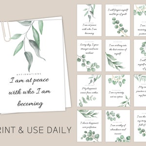 affirmation cards printable positive affirmation cards digital affirmation cards self care mental health affirmations printable manifest