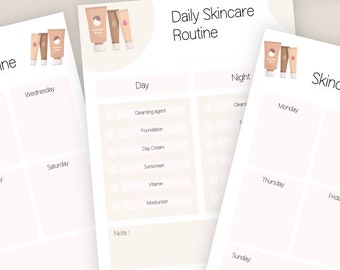 Skincare Routine Planner: Weekly & Daily Checklist (Digital Download)