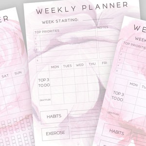 2024 Weekly Planner: Floral Printable Productivity Checklist (Digital Download)