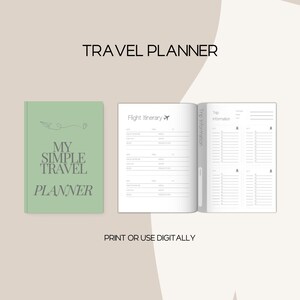 Mini Planificador de Viajes: Itinerario y Lista de Verificación Imprimibles (Descarga Digital)