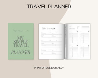 Mini Travel Planner Bundle: itinerario di viaggio stampabile e lista di controllo (download digitale)