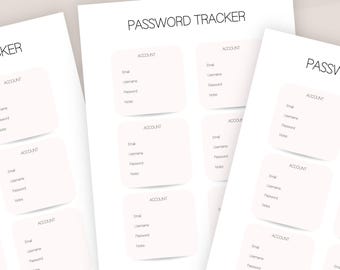 Password Tracker Printable: Organized Password Keeper (Digital Download)