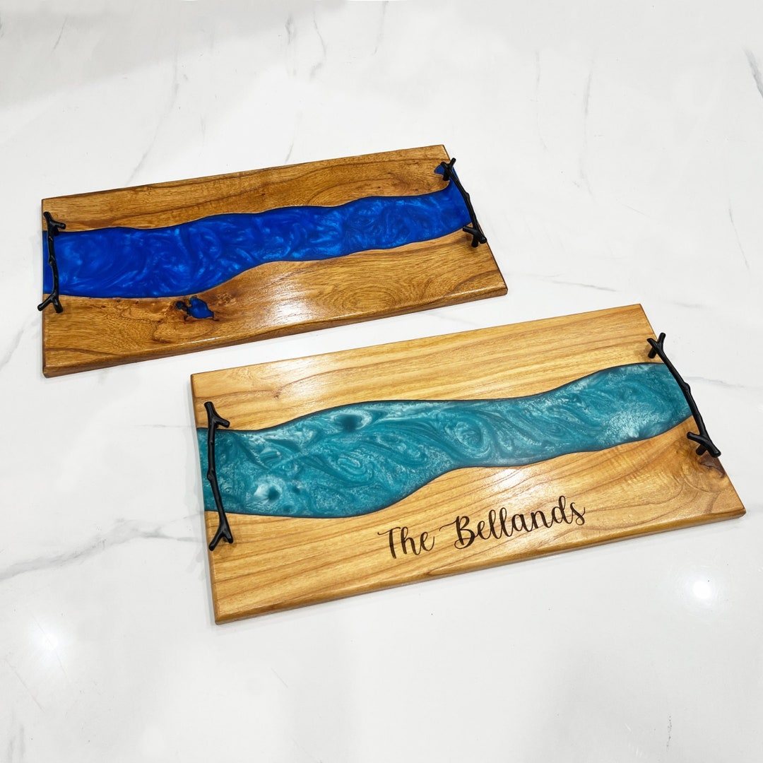 Handmade Tree Branch Handle Epoxy Serving Tray Wood and Etsy