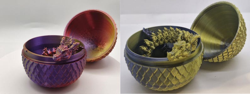 3D printed fire dragon with dragon egg | Made in Germany | Fully articulated dragon with flexible joints | Easter | Decorative gift image 9