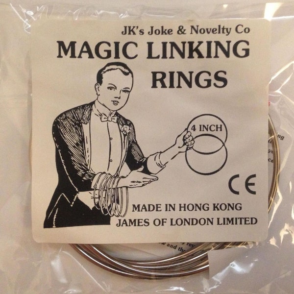 MAGIC LINKING RINGS Trick Magician High Quality 4inch INCLs Instructions