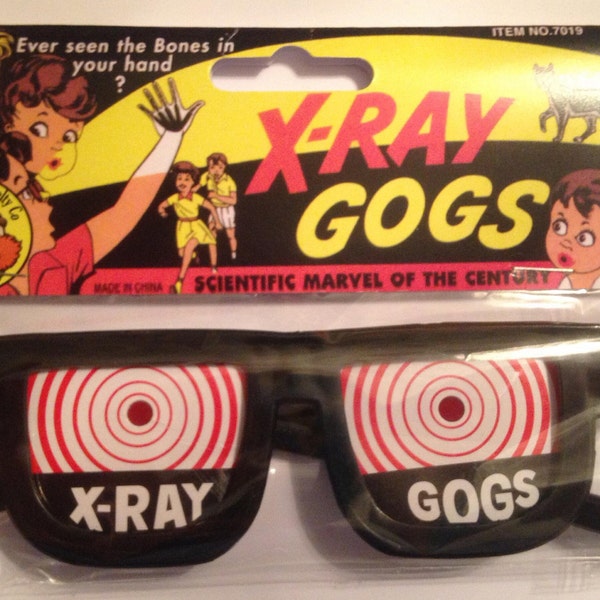 X RAY SPECS Gogs Goggles SPECTACLES Novelty Glasses X - Ray "See though hand" Vintage 60's 50's Comic Book Mail Order Joke Prank Gag Optical