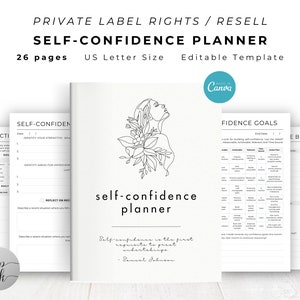 PLR / Resell Self-Confidence Planner for Commercial Use, Printable and Editable Template, Self-Care Planner, Self-Love Planner, Self-Esteem