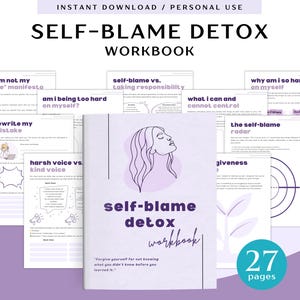 Zelfverwijt detox-werkboek voor persoonlijk gebruik | Afdrukbaar en digitaal pdf-gebruik | Werkboek zelfvergeving | Werkboek zelfschuld