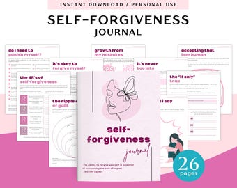 Diario del perdono di sé per uso personale / PDF stampabile e uso digitale / Scheda di lavoro sul perdono / Diario di guarigione / Diario del lasciar andare