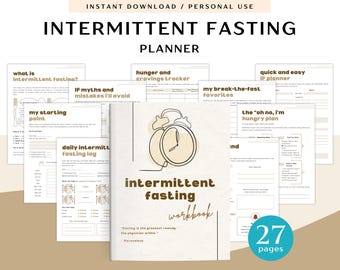 Intermittent Fasting Planner for Personal Use | PDF Printable and Digital Use | Diet Planner | Intermittent Fasting Tracker | Weight Loss