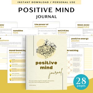 Giornale della mente positiva per uso personale / PDF stampabile e uso digitale / Giornale della positività / Giornale del benessere / Giornale della mentalità positiva