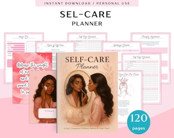 Personal Use Self Care Journal, Printable and Editable Template, Self Care Journal, Self Love Planner, Self Love Workbook, Self-Esteem