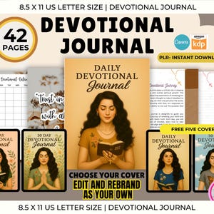 PLR / Resell 30-Day Devotional Journal, Printable Canva Editable Template, Faith Journal, Prayer Journal, Bible Journal, Daily Devotion, DFY