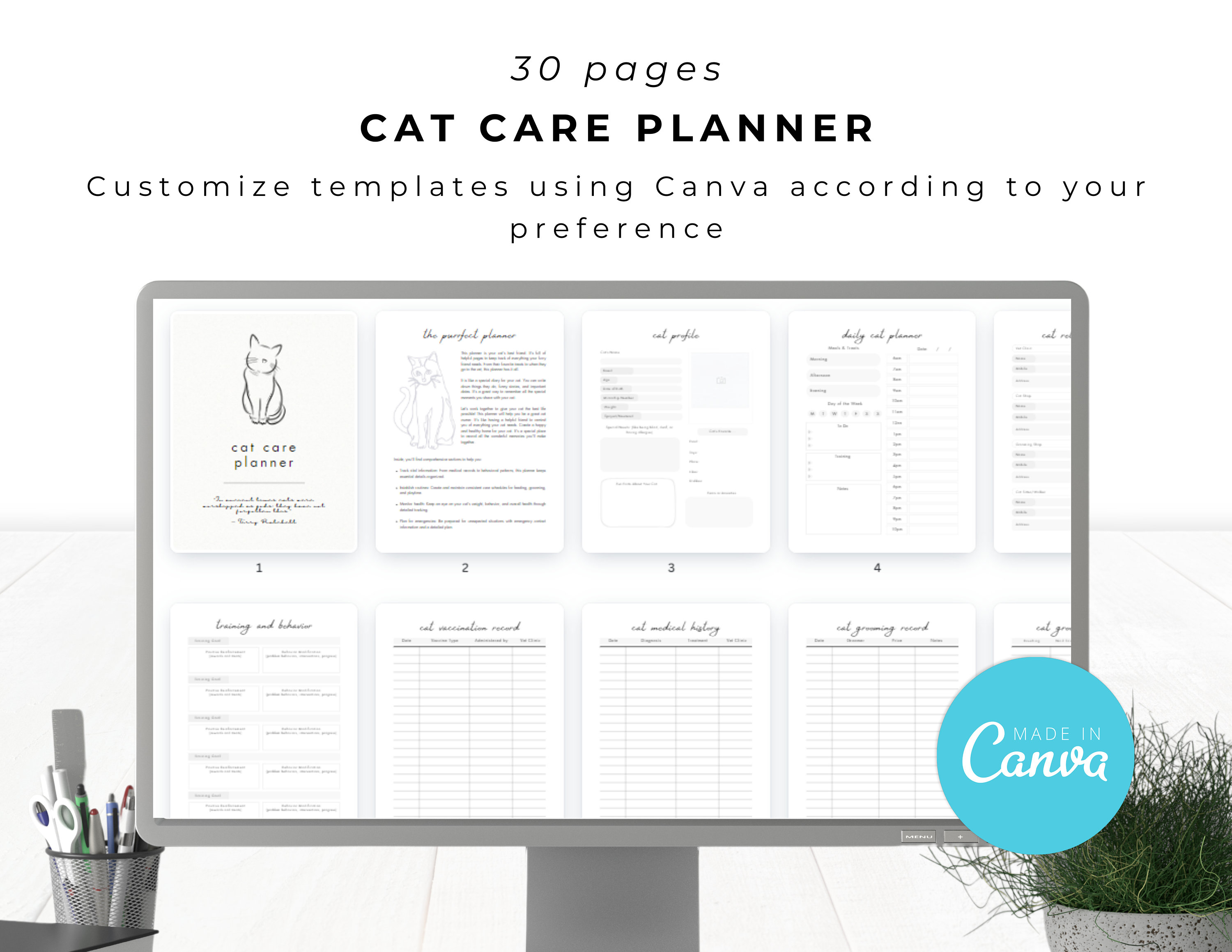 PLR / Resell Cat Care Planner for Commercial Use, Printable and ...
