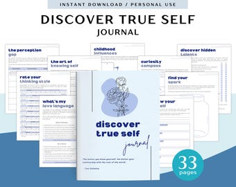 Discover True Self Journal for Personal Use | PDF Printable and Digital Use | Self-Discovery Journal |  Finding True Self Journal
