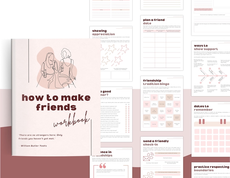 How to Make Friends Workbook for Personal Use | PDF Printable and ...