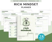 Rich Mindset Planner for Personal Use | PDF Printable and Digital Use | Money Mindset Planner | Abundance Mindset Planner | Money Manifest