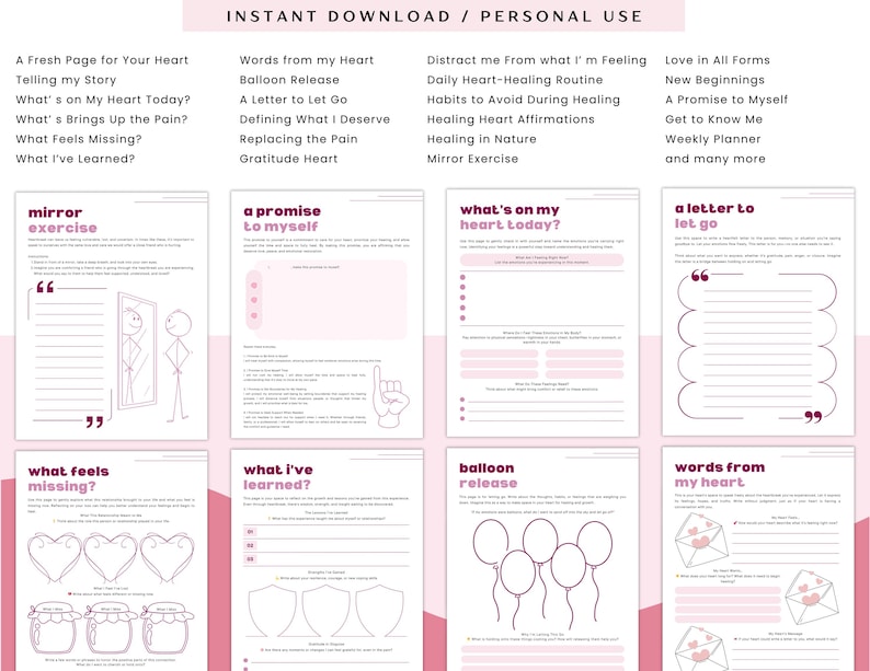 heal from heartbreak workbook