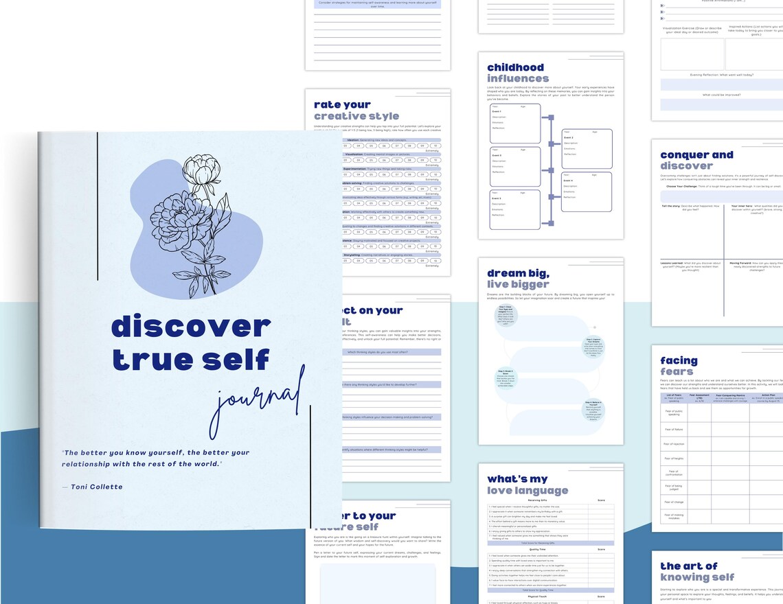 Discover True Self Journal for Personal Use | PDF Printable and Digital ...