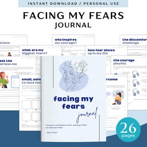 Facing my Fears-dagboek voor persoonlijk gebruik | Afdrukbaar en digitaal pdf-gebruik | Dagboek over angst overwinnen | Moeddagboek | Zelfverbetering