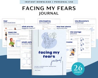 Facing my Fears Journal for Personal Use | PDF Printable and Digital Use | Overcome Fear Journal | Courage Journal | Self-Improvement
