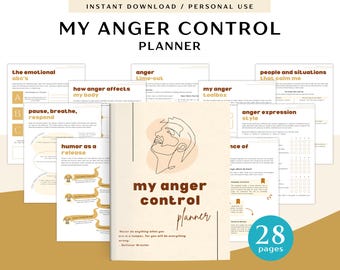 My Anger Control Planner for Personal Use | PDF Printable and Digital Use | Emotional Regulation Planner | Anger Management Planner
