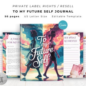 PLR / Revender a mi diario Future Self para uso comercial, plantilla imprimible y editable, diario Future Me, diario de crecimiento personal