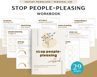 Stop People-Pleasing Workbook for Personal Use | PDF Printable and Digital Use | Setting Boundaries Workbook |  Personal Boundaries Workbook