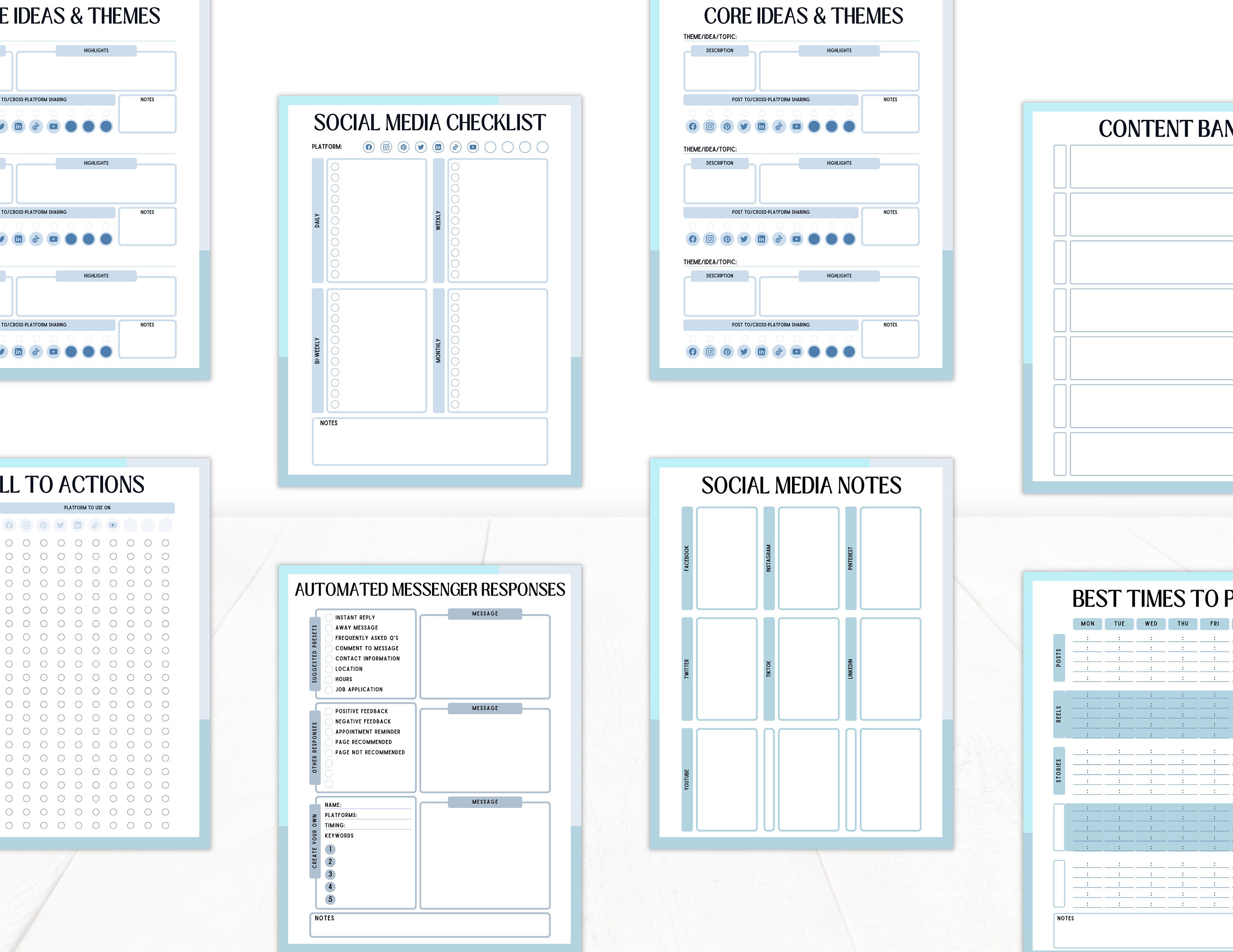 Social Media Planner Printable, Social Media Manager Creative Planner ...