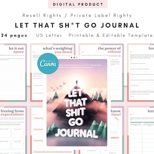 PLR / Resell Let that Sh*t Go Journal, Printable and Editable Template, Letting Go Journal, Moving On Journal, Forgiveness Journal