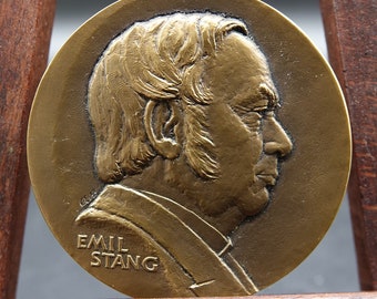 Vintage Norway Bronze Medal, Anniversary Medal - Emil Stang, Høyre 100 år from 1984 Numbered Edition No 0467