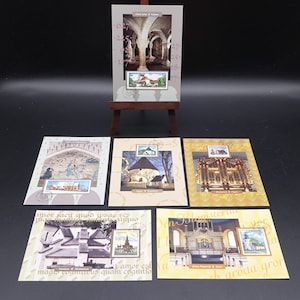 Set of 6 Vintage MAXIMUM CARD The No 104-109 Card - Stamps of Churches Motif issiue 2 Jan 1997 (complete set)