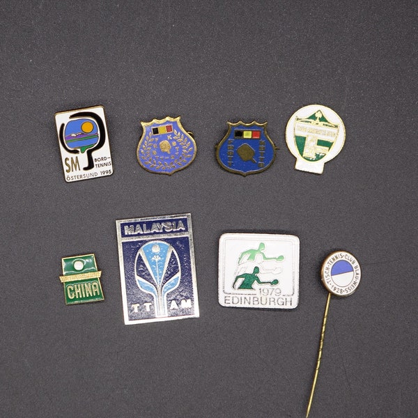 Vintage Table Tennis / Ping Pong / Tennis de table / Tischtennis Pins Badges from the World