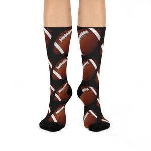 Football-Themed Crew Socks, Perfect for Gamers, Sports Fans, Fun Gifts, Cozy Everyday Wear, Unique Sports Accessories