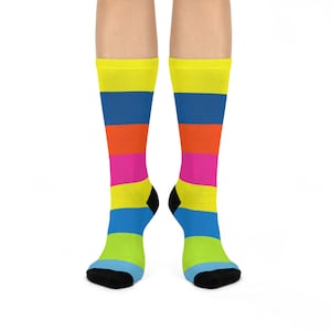 Multicolored Pattern Cushioned Crew Socks, Colorful Novelty Socks for Men and Women - Fun Socks, Happy Socks, Unique Gift, Trendy
