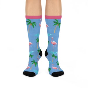 Pink Flamingo Socks unisex Happy Fun Socks Animal Lover Socks Cool Socks Awesome Socks Funky Socks Pink Men&#39;s Socks Women&#39;s Socks Pink Top