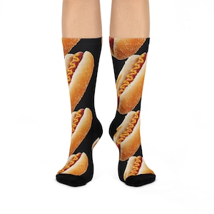 American Hot Dog Socks: Fun, Foodie Fashion for Your Feet! Novelty Socks with Hot Dog Design, Perfect Gift for Food Lovers, Unique Socks
