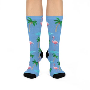 Pink Flamingo Socks unisex Happy Fun Socks Animal Lover Socks Fun Socks Cool Socks Awesome Socks Funky Socks Pink Men&#39;s Socks Women&#39;s Socks