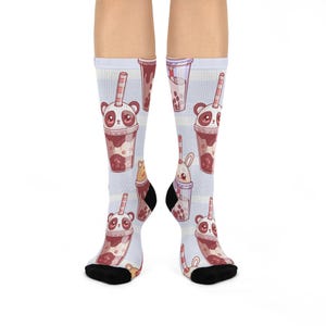 Calcetines acolchados con dibujos de animales y bebidas, un regalo divertido para amantes de los animales, cómodos para niños y adultos, calcetines de panda.