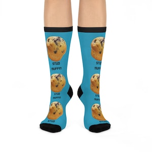 Stud Muffin Mens Crew Socks Mens Socks, Funny Socks, Unique Socks, Cotton Socks, Comfy Socks