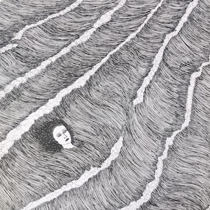 Original Ink Drawing titled At the Mercy of the Waves